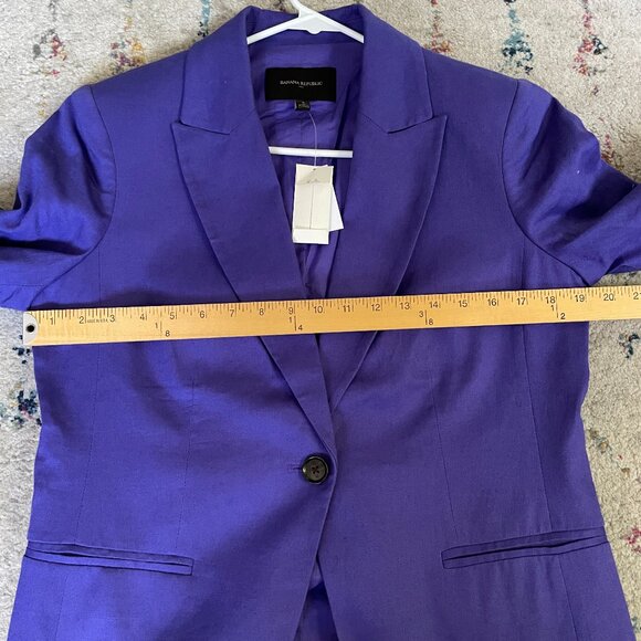 NWT Banana Republic (Factory) purple linen jacket - Picture 5 of 8